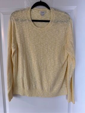 J. Crew Factory Pale Yellow Crewneck Beach Sweater